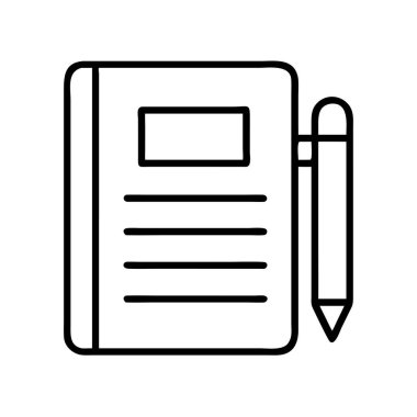 Eğitim tasarımı için basit defter ve kalem simgesi