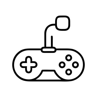Klasik video oyunu denetleyici ana hatları simge tasarımı.