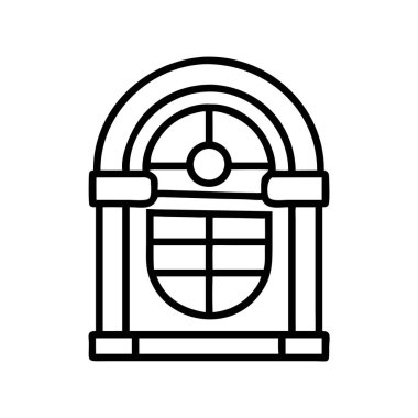 Müzik kutusu klasik müzik çalar simgesi ana hatları sanat tasarımı