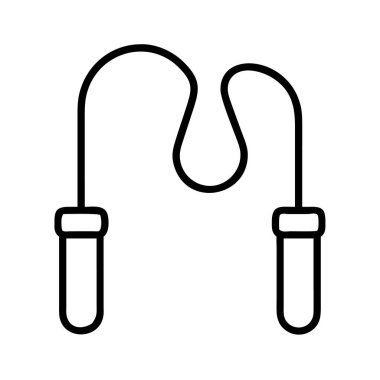 Fitness ve egzersiz tasarımı için satır sanatları ip atlama simgesi