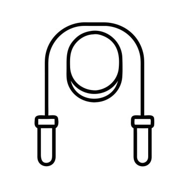 Formda kalmak için ip atlama simgesini temsil eden minimalist çizgi sanat simgesi.