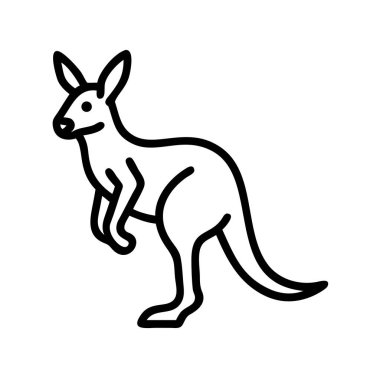 Kanguru ayakta duran sanat simgesi, basit bir hayvan sembolü.