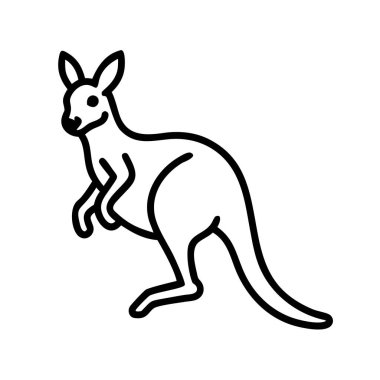 Kanguru ana hatları simge keseli memeli vektör sanatı