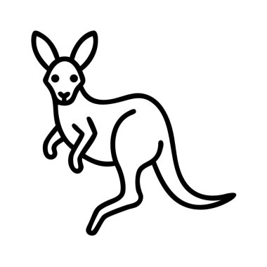 Kanguru özeti beyaz arkaplan üzerindeki simge çizimi