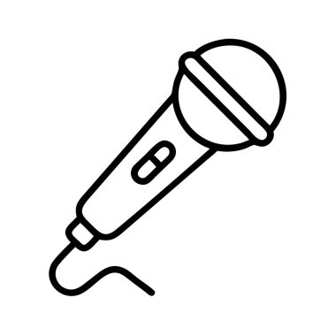 Ses performansı için minimalist mikrofon hattı simgesi