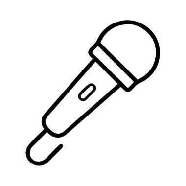 Ses ve ses kaydı için mikrofon hattı resim simgesi