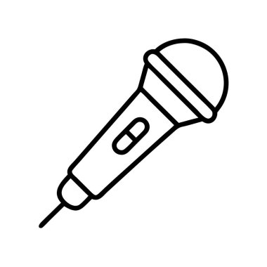 Mikrofon ses kayıt cihazı basit satır simgesi