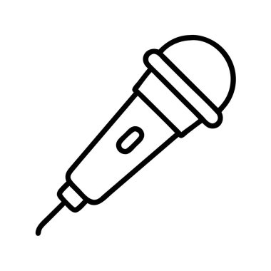 Ses tasarımı için basit satır sanatsal mikrofon simgesi