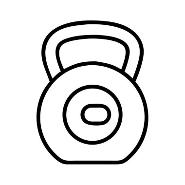 fitness çalışması için basit kettlebell çizgisi resim simgesi