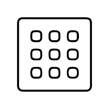 Dokuz yuvarlak kare uygulama menüsü simgesi ana hatlarından kurtul