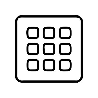 Web arayüzü tasarımı için menü ızgara simge çizgisi sanatı uygular