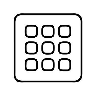 Dokuz kare ızgaralı menü başlatıcı simgesini uygular