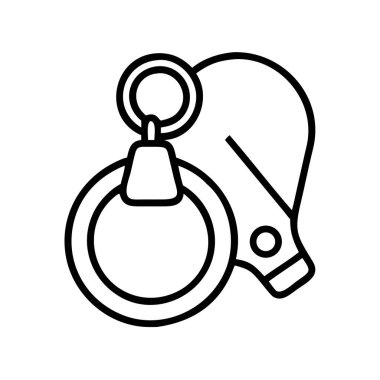 Klipsli güvenlik miğferi ana hatlı simge vektörü