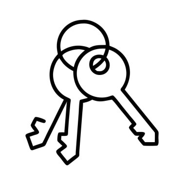 Güvenliği gösteren anahtar vektör çizgisi simgesi