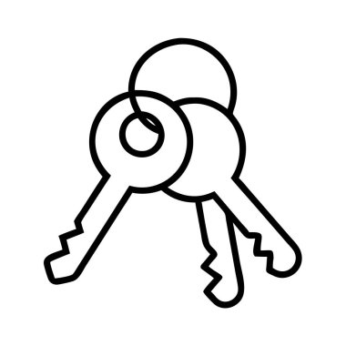 Anahtarlar anahtar satırı simgesi, ev erişimi ve güvenlik