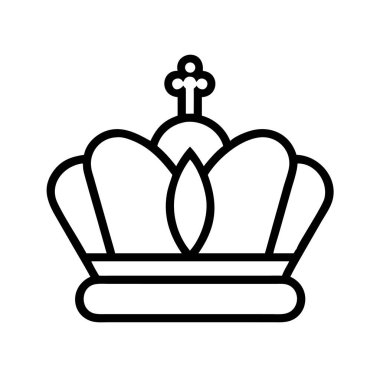 Zarif kraliyet taç çizgisi sanat vektörü ikonu illüstrasyonu
