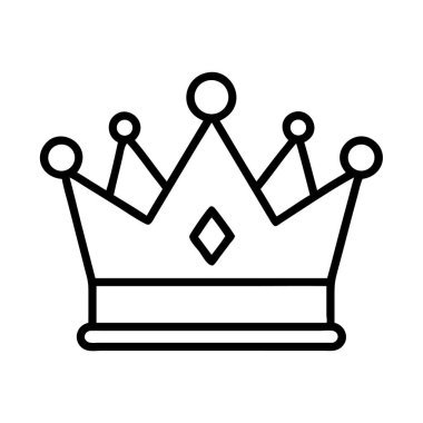 Kraliyet taç ana hatları ikonu, monarşi ve başarı sembolü