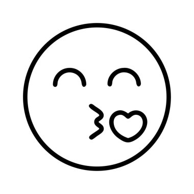 Öpüşen yüz emojisi, kapalı gözler, sanat.