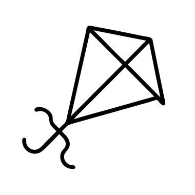 Uçurtma simgesi çizimi eğlence ve özgürlüğü temsil ediyor