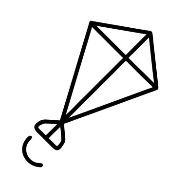 Klasik bir uçan uçurtmanın temiz çizgi sanat simgesi