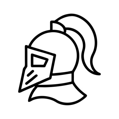 Ortaçağ şövalye miğferi ana hatları simge tasarımı ögesi