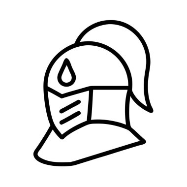 Pürüzlü ve gözyaşı damlası sembollü şövalye miğferi.