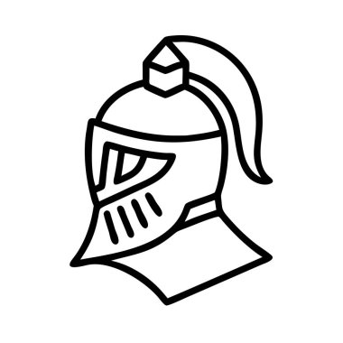 Dekoratif tüylü klasik ortaçağ şövalye kaskı.