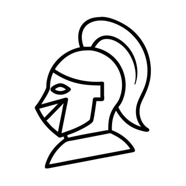 Spartalı savaşçı miğferi simgesi çizim tasarımı