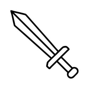 Kılıç simgesi çizgisi çizimi basit