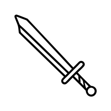 Basit bir kılıç silahının vektör çizgisi çizimi