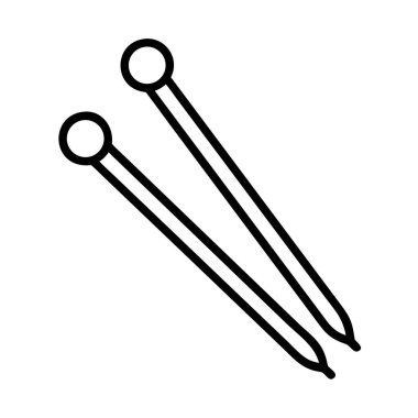 İki düz iğne çizgisi simgesi basit vektör illüstrasyonu