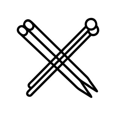 Çeşitli uçlara sahip iğnelerin çapraz çizgi resim simgesi