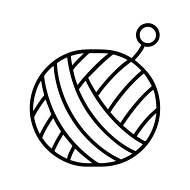 El işi tasarımı için iplik yumağı ve örgü iğnesi simgesi