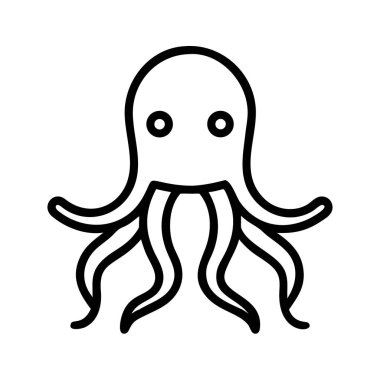 Bir ahtapotun basit taslak simgesi, deniz yaratığı.
