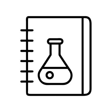 Bir dizüstü bilgisayar ikonu vektöründe deney şişesi
