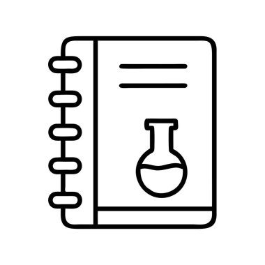 Kimyasal matara özeti olan bilim laboratuarı defteri.