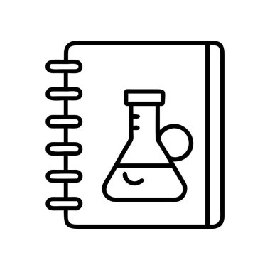 Laboratuvar matarası çizgisi resim simgesiyle bilim defteri