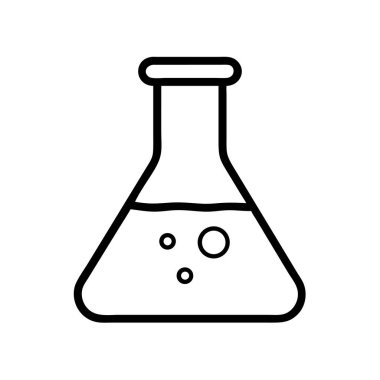 Sıvı ve kabarcıklı basit erlenmeyer şişe simgesi