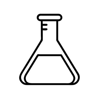 Laboratuvar araştırmaları için kimya şişesi ana hatları simgesi