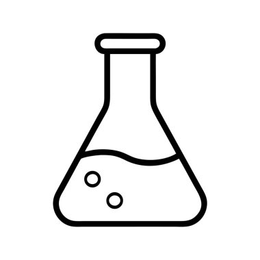 Sıvı ve kabarcıklı özet erlenmeyer şişe simgesi