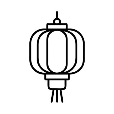 Grafik tasarımı için geleneksel Asya fener ana hatları simgesi