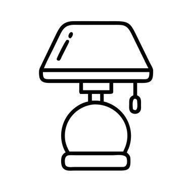 İç tasarım için modern masa lambası çizgisi sanat sembolü