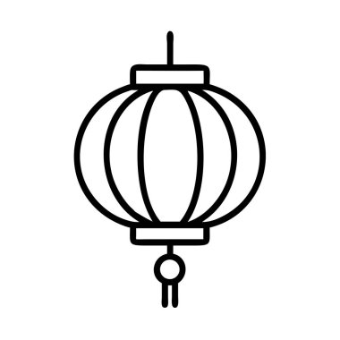 Geleneksel Asya feneri ana hatları simge vektör elementi