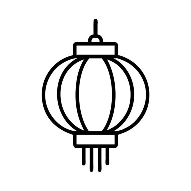 Geleneksel Asya Çince kağıt fener ana hatları vektör sanatı