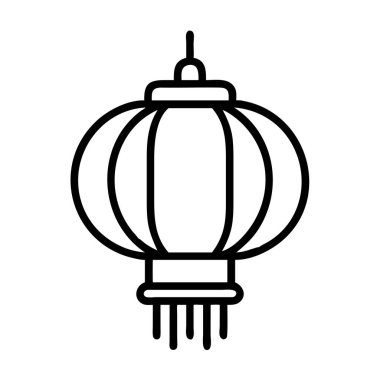 Geleneksel Asya kutlama feneri ana hatları simgesi