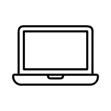 Modern bir dizüstü bilgisayarın basit, kalın çizgi resim simgesi