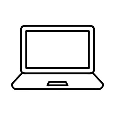 Dijital için dizüstü bilgisayar minimalist çizgi resim simgesi