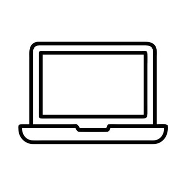 Modern dijital kullanım için dizüstü bilgisayar hattı simgesi