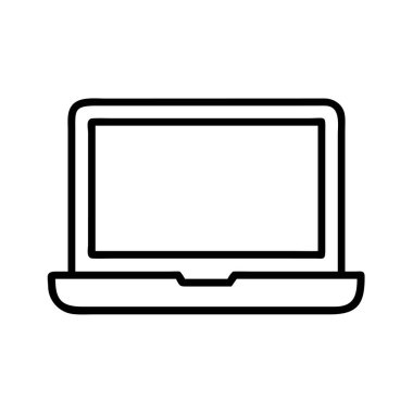 Boş ekranlı bir dizüstü bilgisayarın satır resim simgesi