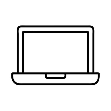 Bir dizüstü bilgisayar aygıtının minimalist çizgi resim simgesi